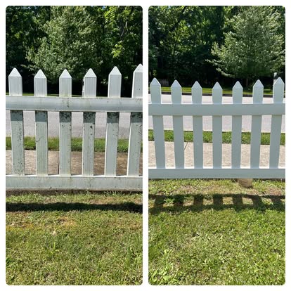 Fence cleaning before and after